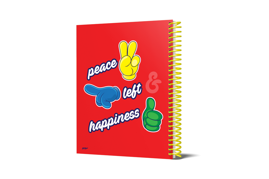 PEACE, LEFT & HAND NOTEBOOK